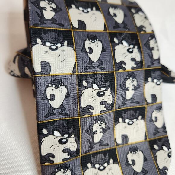 Tazmanian Devil Looney Tunes Tie Mens Dress Neck Cartoon 1999 Warner Bros. OS - Picture 5 of 6